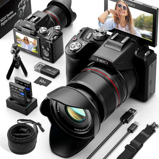 NBD 5K And 64MP Digital Camera With 16X Optical Zoom WiFi App Control