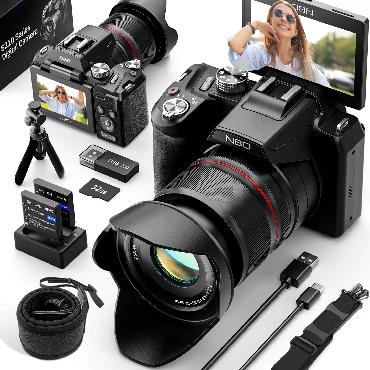 NBD 64MP Digital Camera With 16x Optical Zoom WiFi