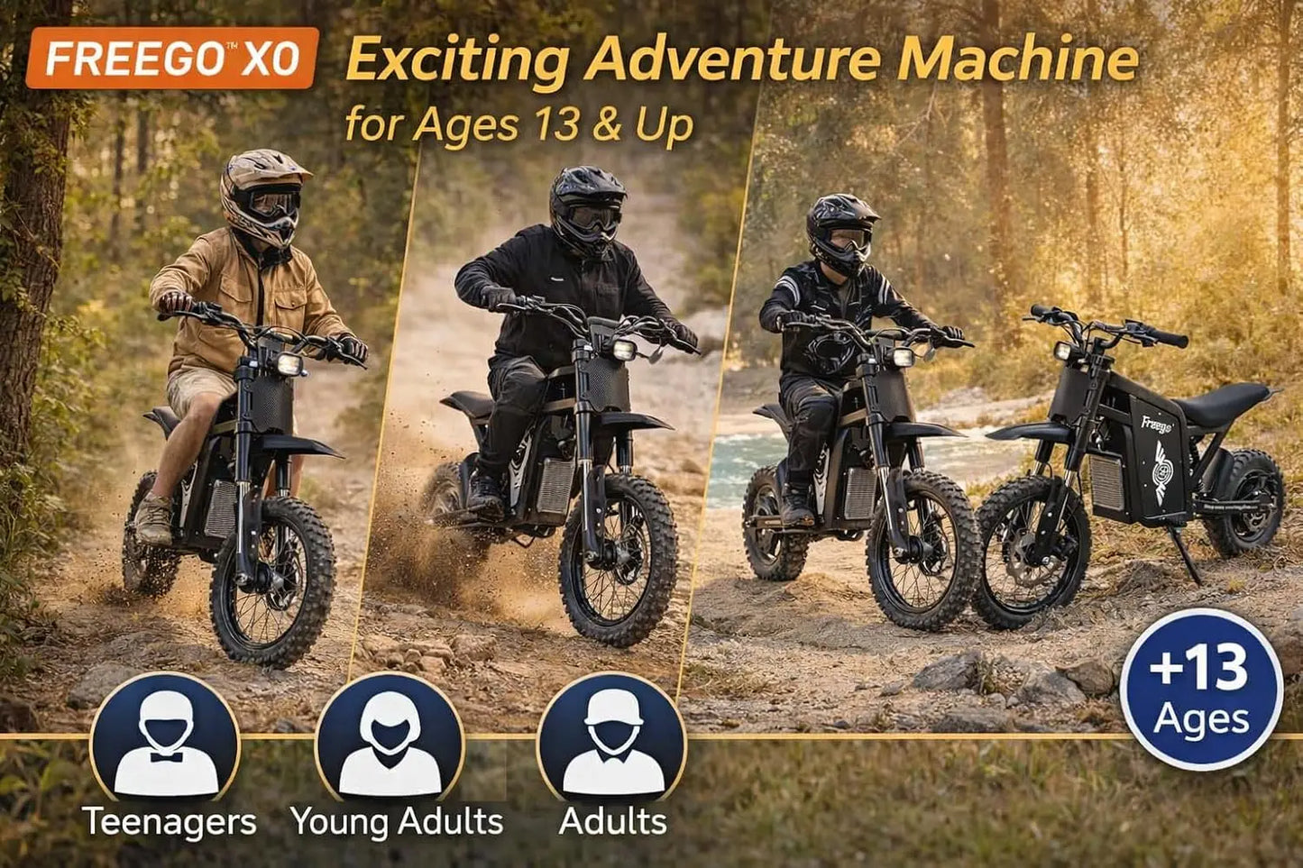 Freego X0 Electric Dirt Bike 3600W 60V EBike for Adults