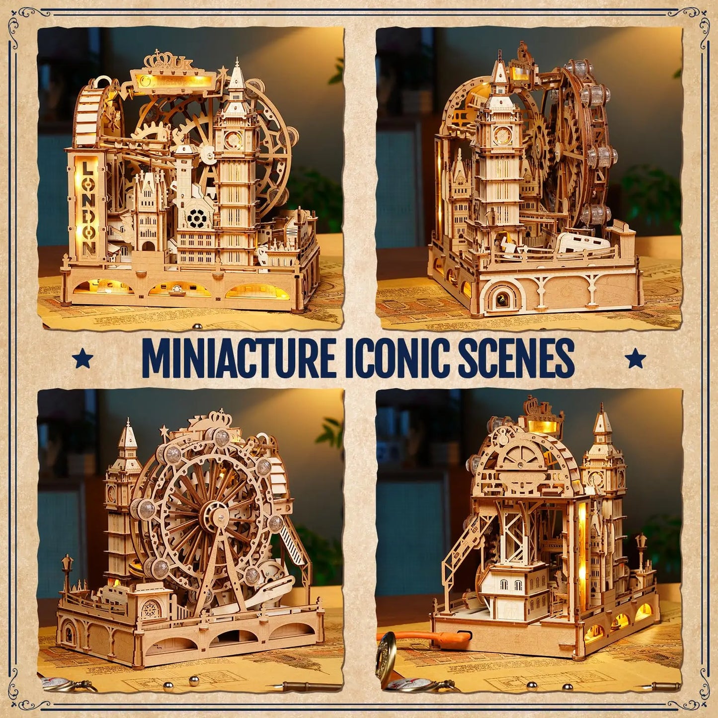 Robotime Marble Run London 3D Wood Puzzle For All Ages