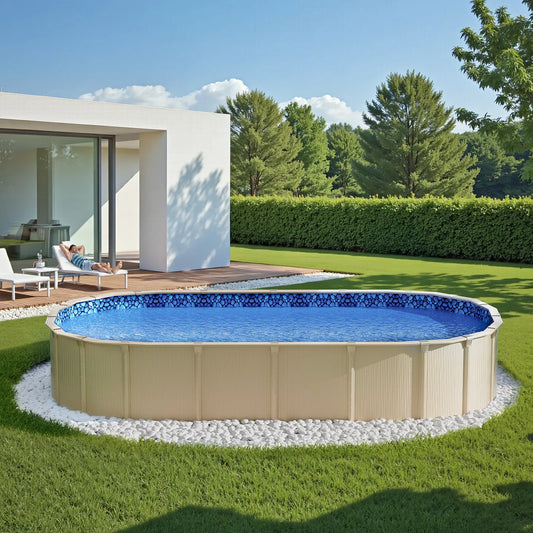 Oval Pool Liner Overlap Style Durable Vinyl For Inground Pools