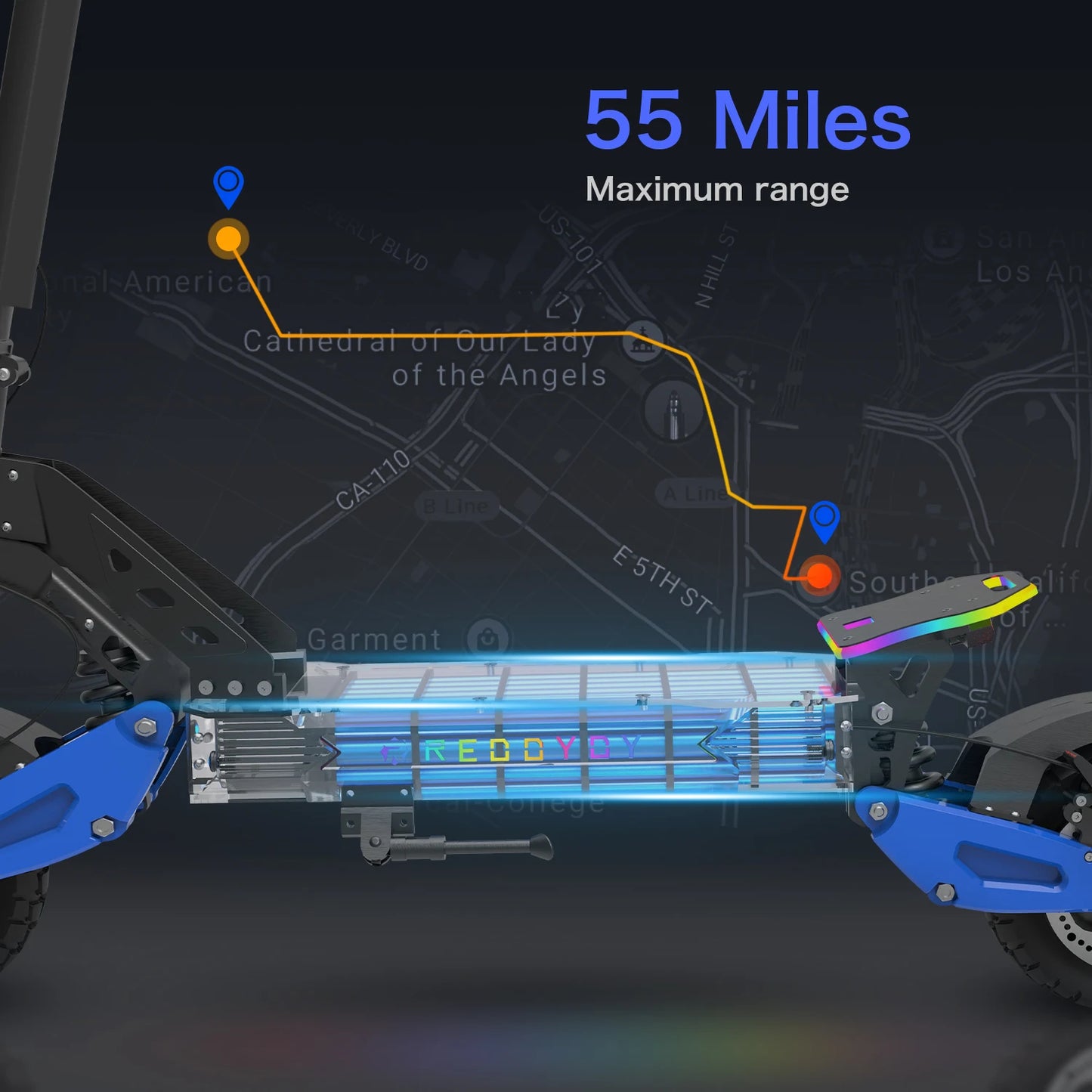 REDDYDY Electric Offroad Scooter Dual Motor 50 MPH 5000W