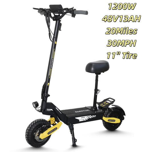 EOEOTWO 1200W Off Road Electric Scooter For Adults 48V Long Range 30MPH