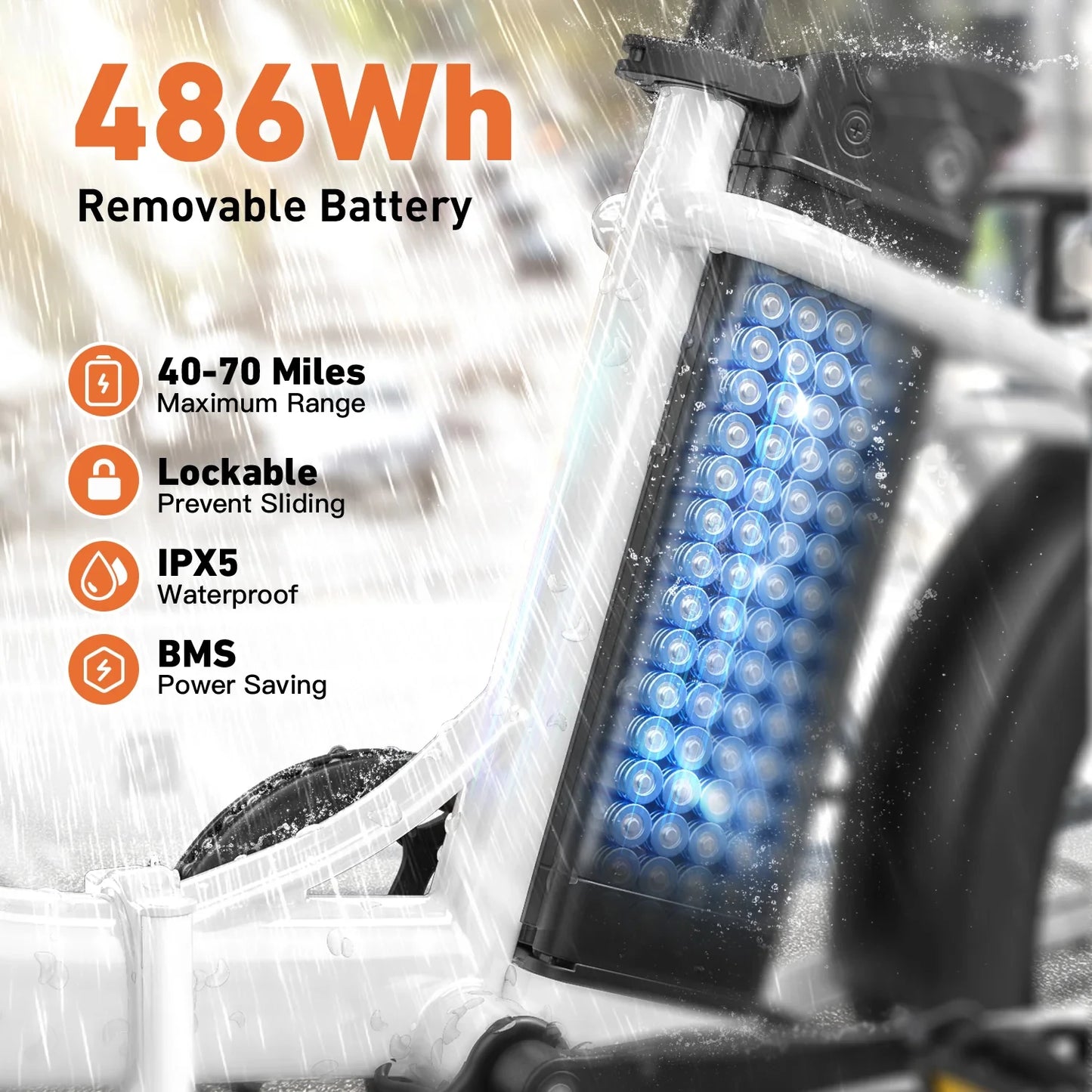 QRONGE 1000W Folding Electric Bike With 70 Mile Range