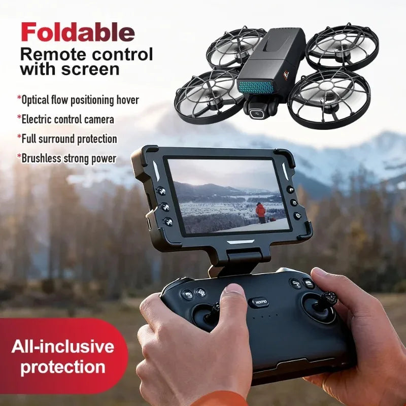Brushless Drone Pro With Screen Remote Control Foldable Quadcopter Camera