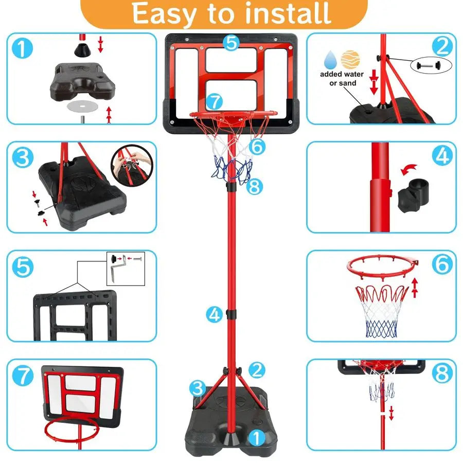 Kids Adjustable Height Mini Basketball Hoop For Kids
