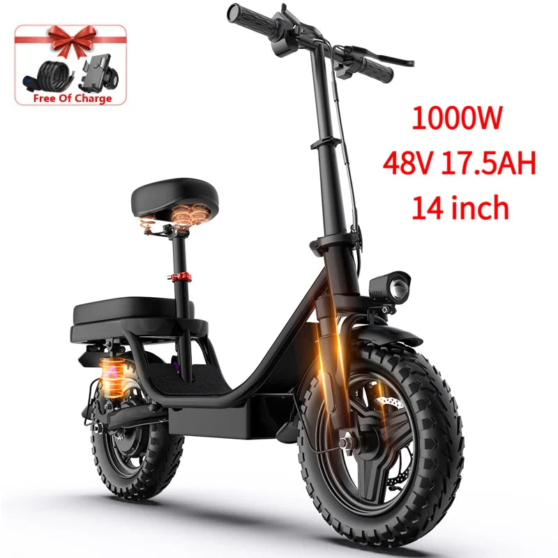 ZEFIORA All Terrain Electric Bike 1000W Off Road Mountain Bicycle