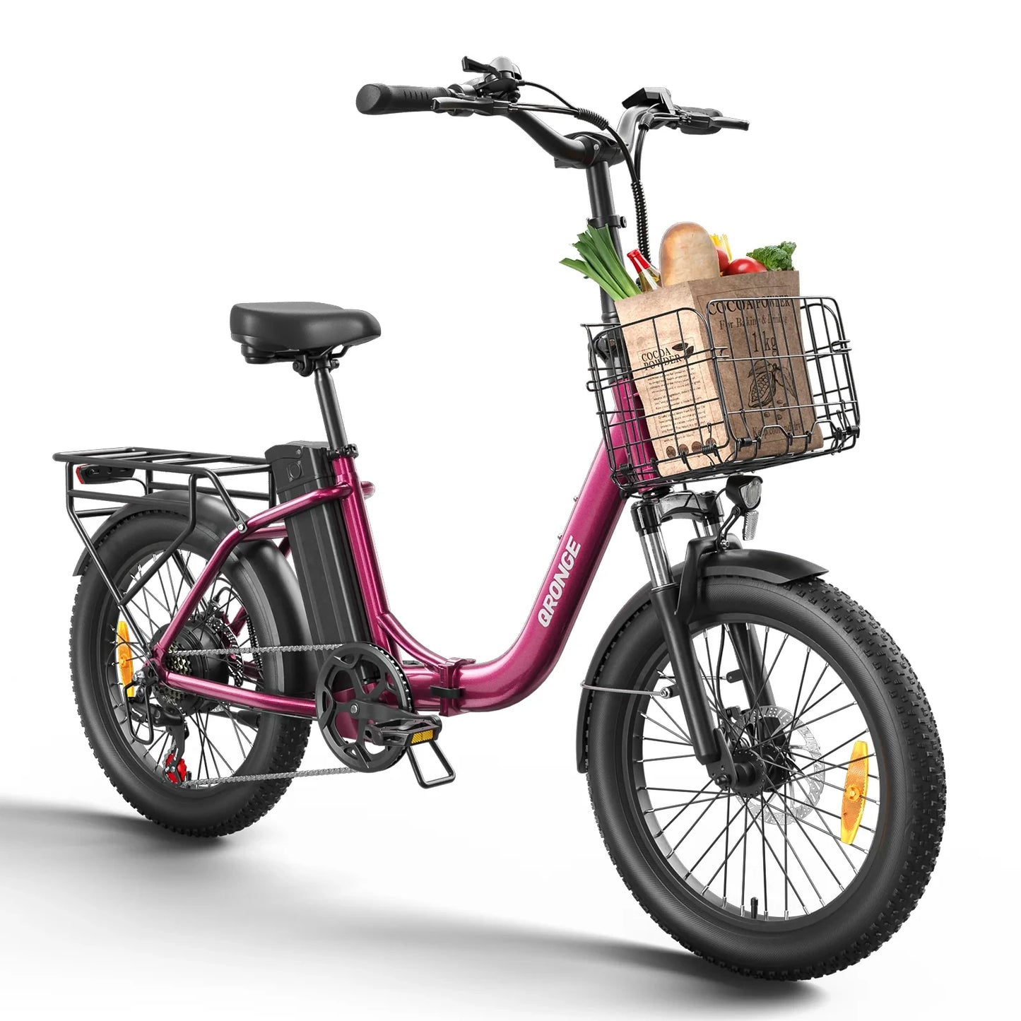 QRONGE 1000W Folding Electric Bike With 70 Mile Range