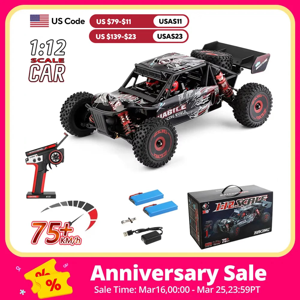 WLtoys 124016 RC Car 75 KMH High Speed Remote Truck