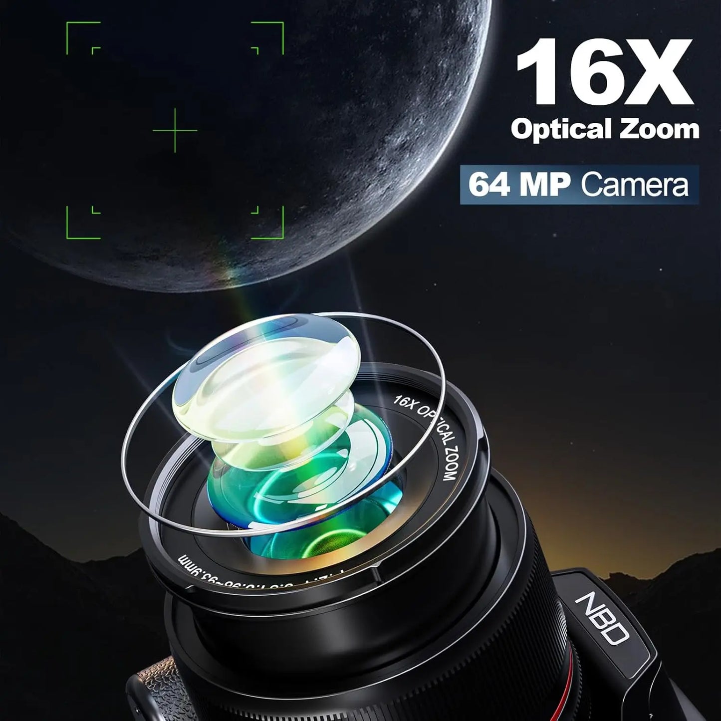 NBD 5K Digital Camera 64MP And 16x Optical Zoom WiFi