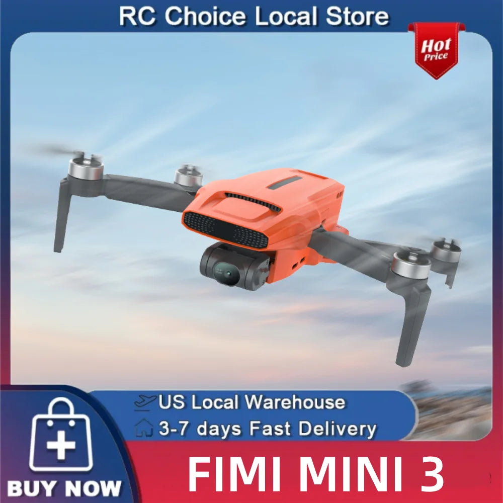 FIMI MINI 3 Camera Drone AI Night Video 4K Wind Resistant RC Quadcopter