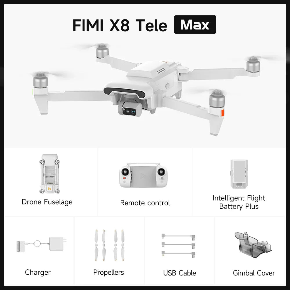 FIMI X8 Tele Max Drone With UltraWide 30X Zoom 4K60fps