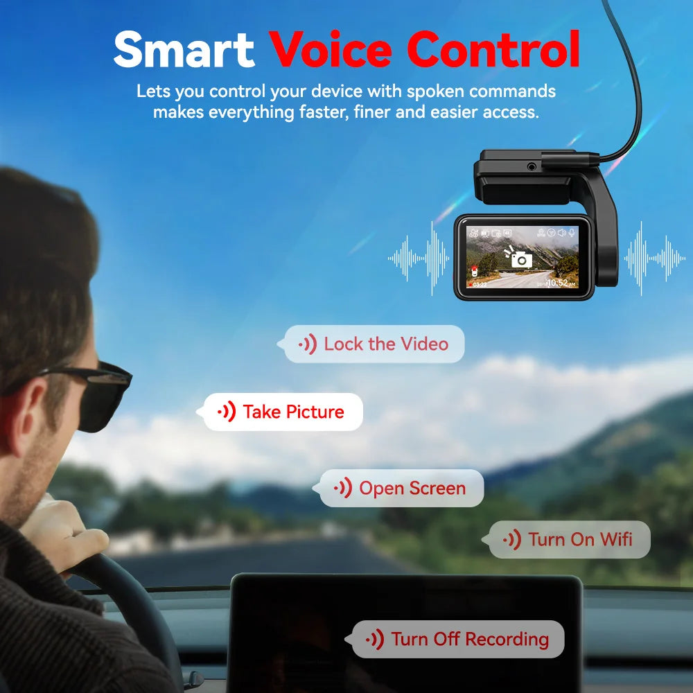 Redtiger A4 Dash Cam Front And Rear 4K GPSNavigation WiFi