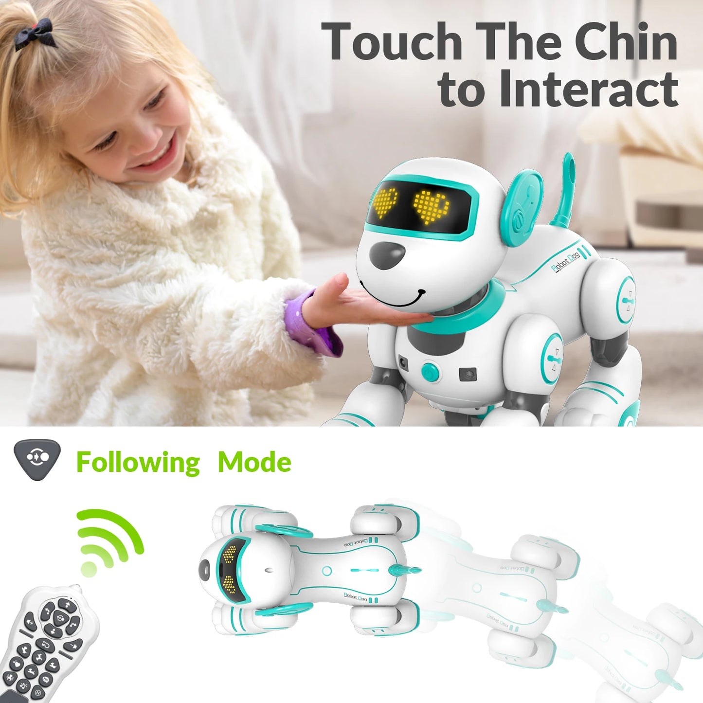 Remote Control Robot Dog Toy for Kids Programmable Interactive Puppy