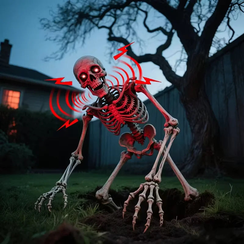 NONECN Voice Activated Glowing Skeleton With Sensors And Scary Sounds