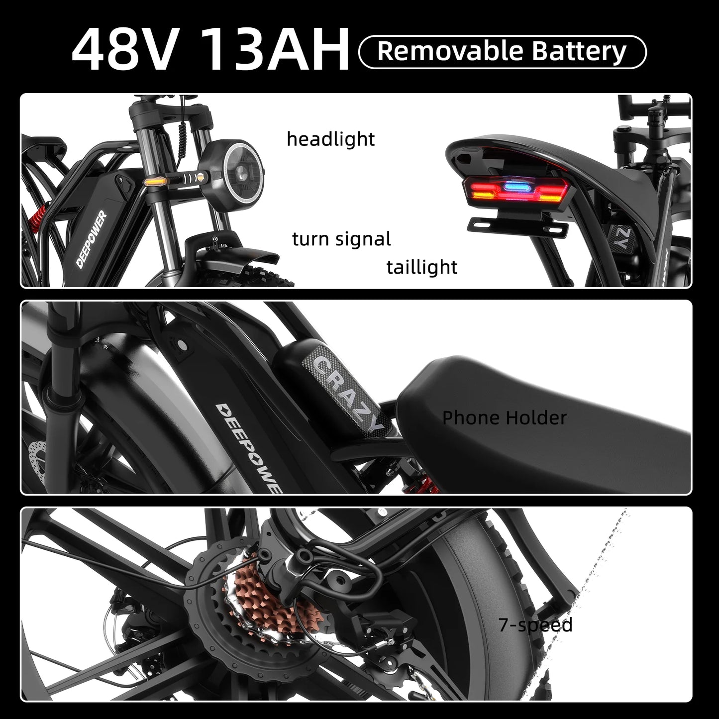 S20 1500W Electric Bike 48V 25Ah All Terrain Off Road