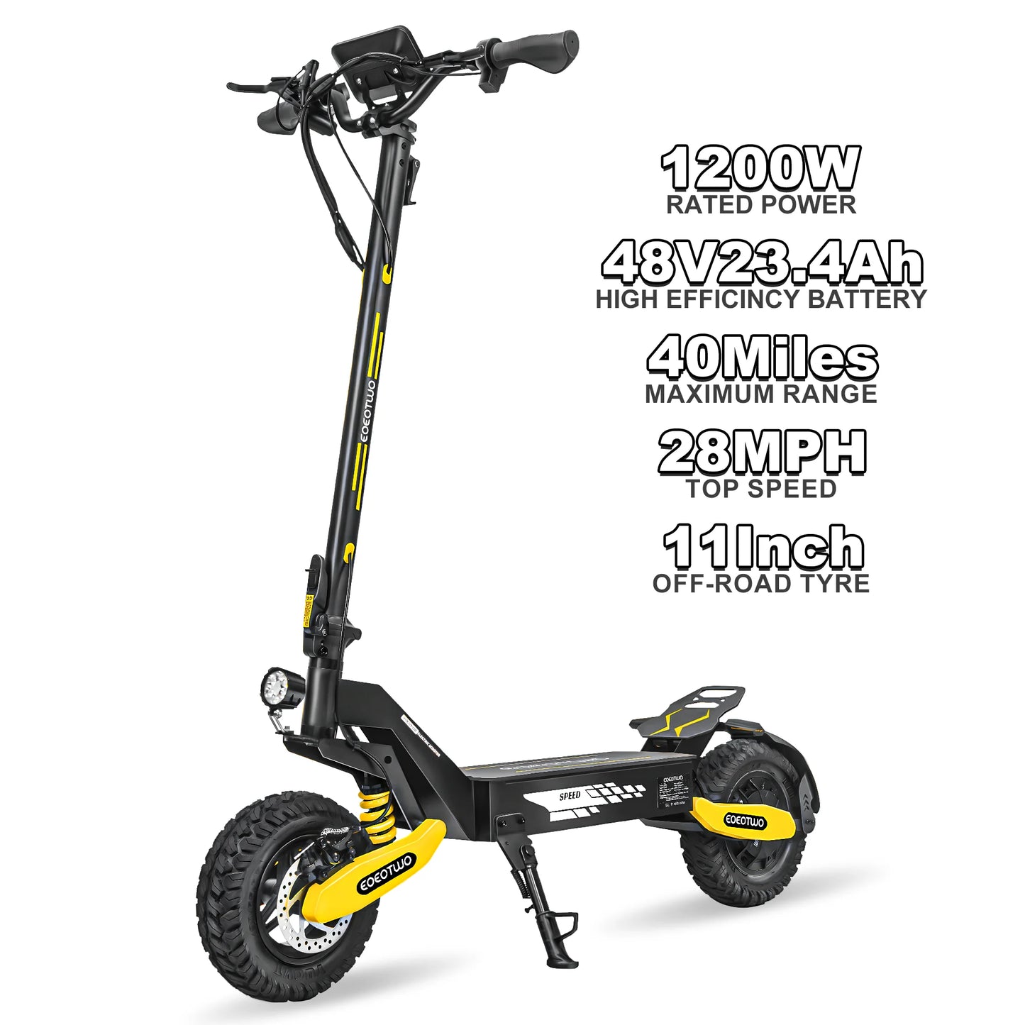 EOEOTWO 1200W Off Road Electric Scooter For Adults 48V Long Range 30MPH
