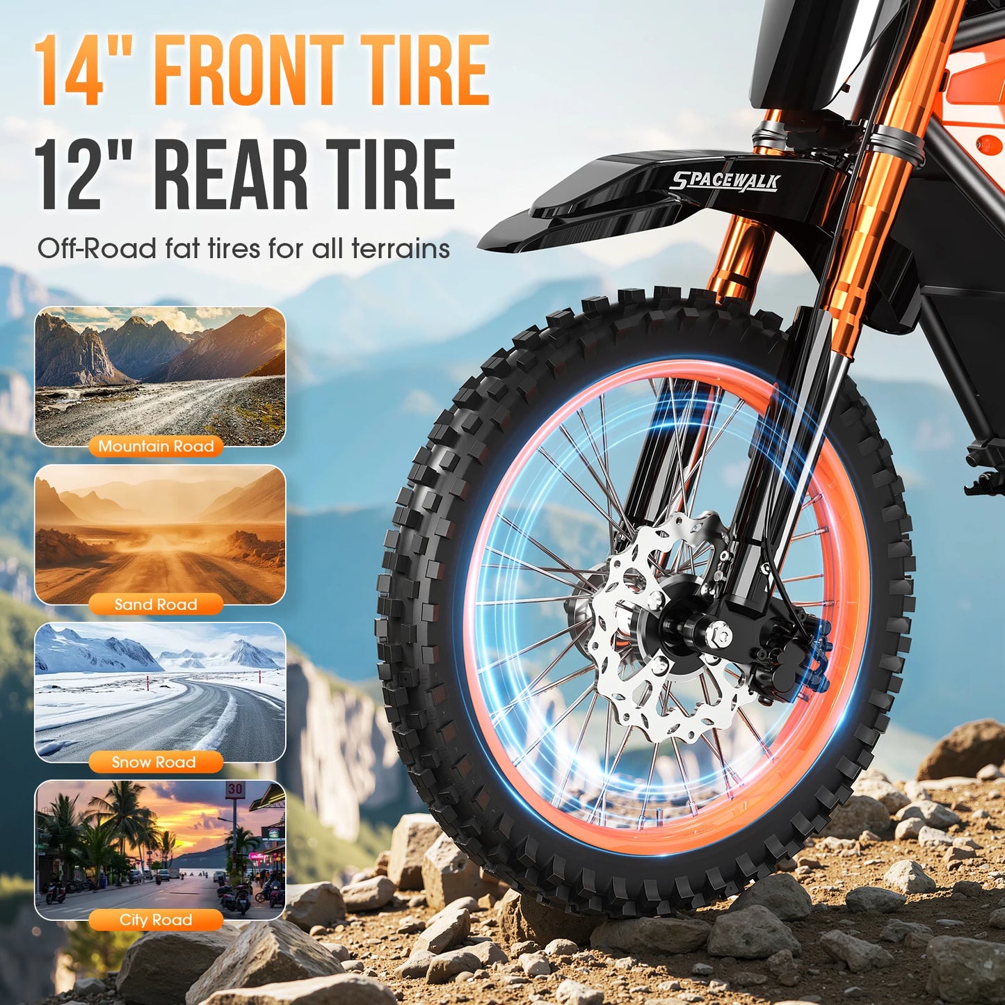 Eilleo Spacewalk 48V Electric Dirt Bike 3000W 60 Miles Range