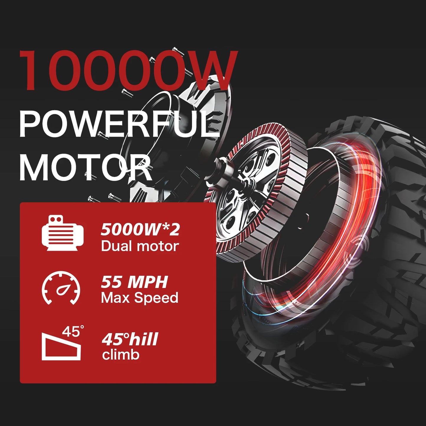 REDDYDY Offroad Electric Scooter 10000W Dual Motor 75 Mile Range