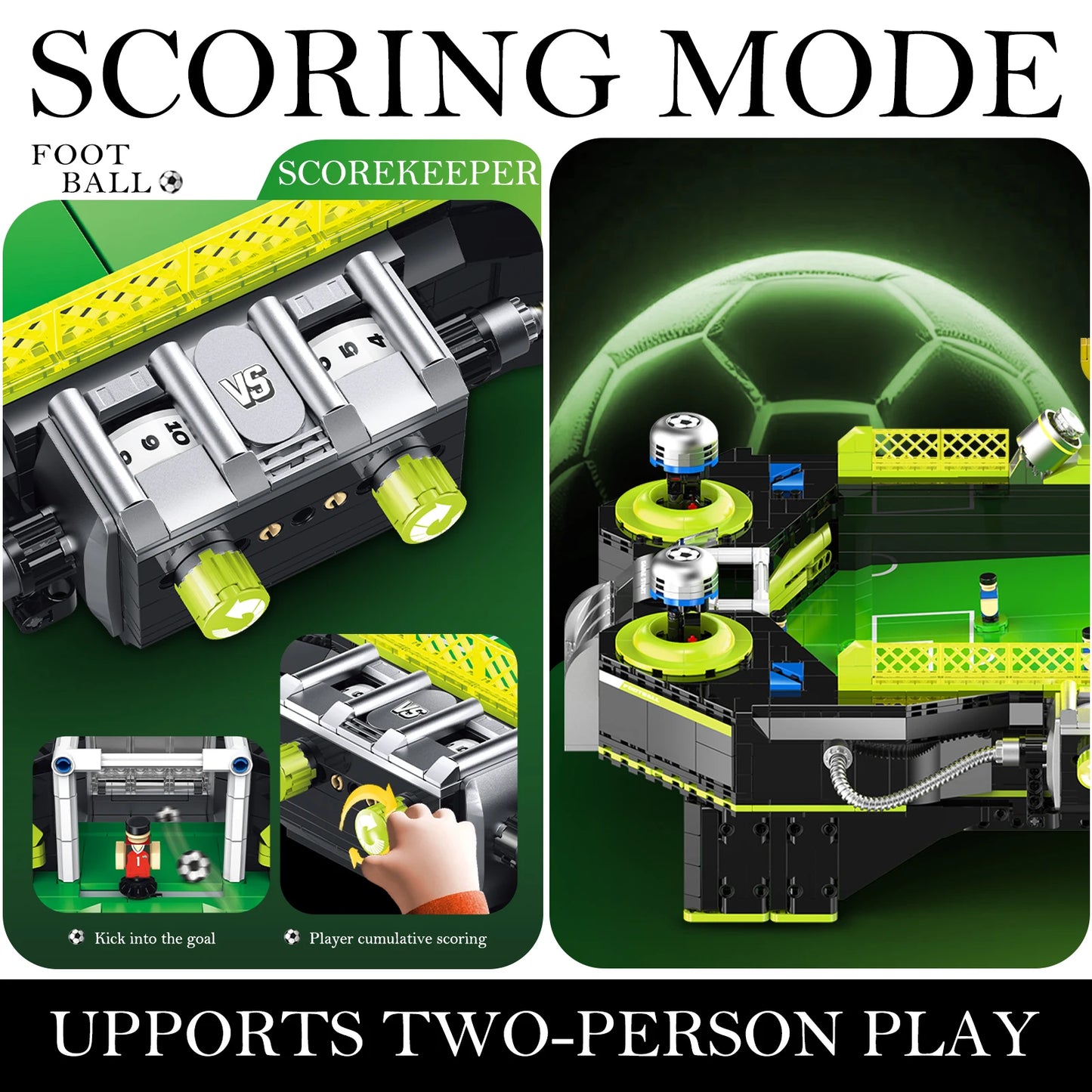 2247Pcs LED Foosball Table Building Set With Lights And Music