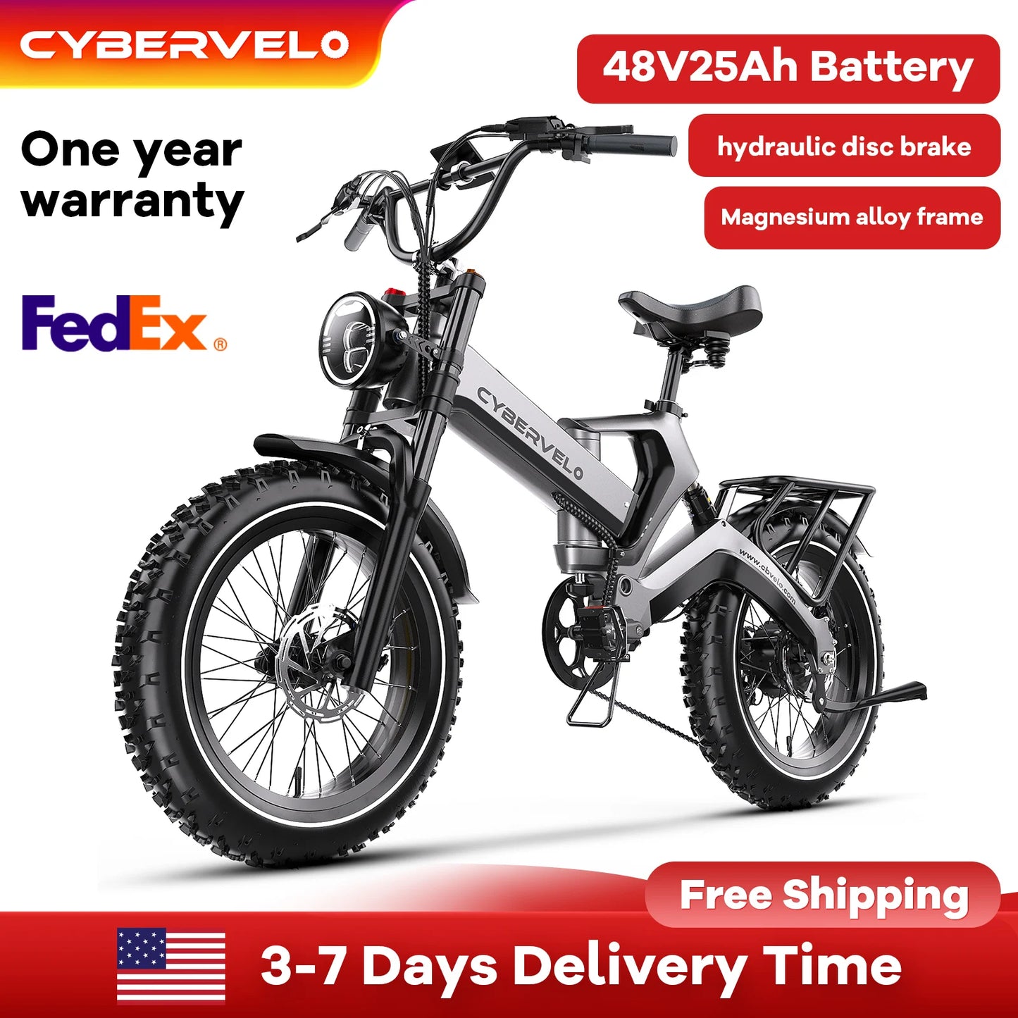 Taluscondor Folding 2000W Fat Tire Electric Bike Built In Battery