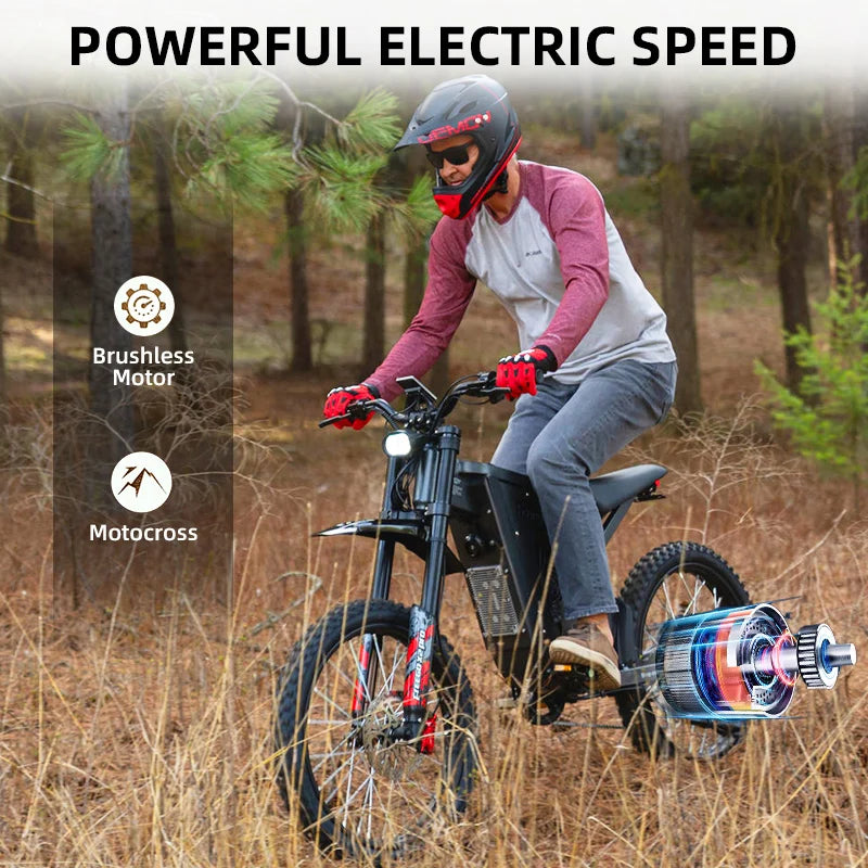 Freego X2 Pro Electric Motorcycle For Adults 6000W Off Road Ebike 1800Wh Battery