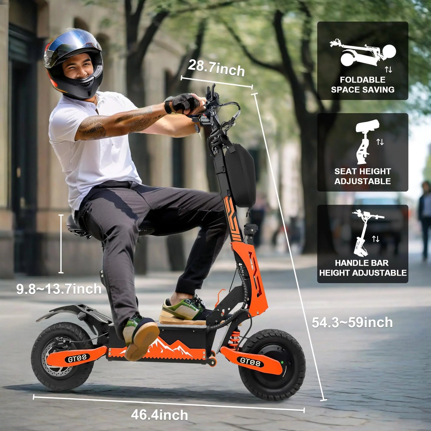 Hign-concerned GT08 5600W Dual Motor Electric Scooter 50 MPH