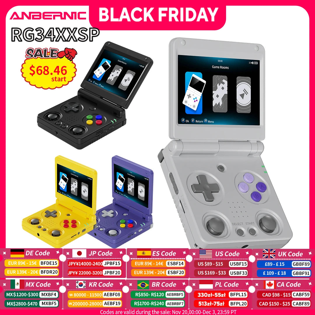 Anbernic RG34XXSP Handheld Game Console With IPS Screen