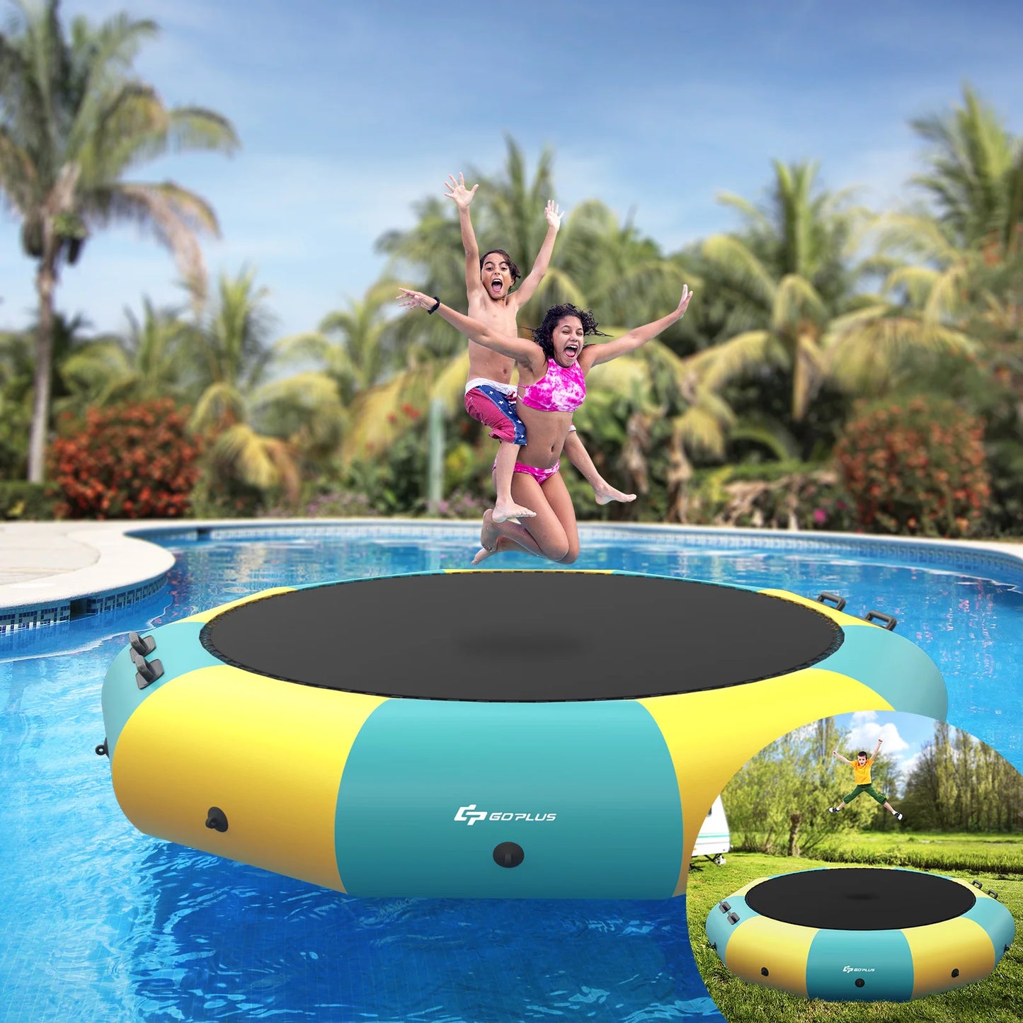 Multigo Inflatable Water Bouncer Splash Padded Trampoline