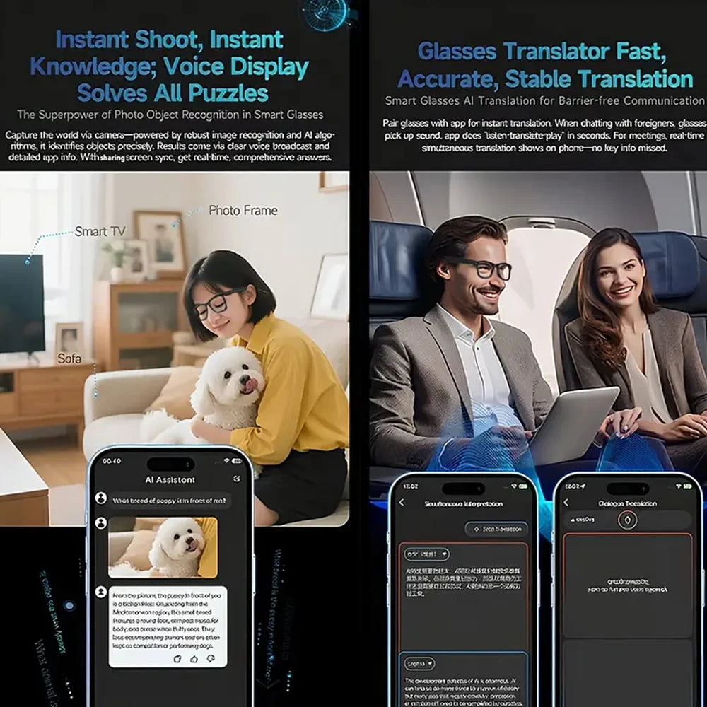 SENBONO Smart Glasses With AI Translator And 8MP Camera
