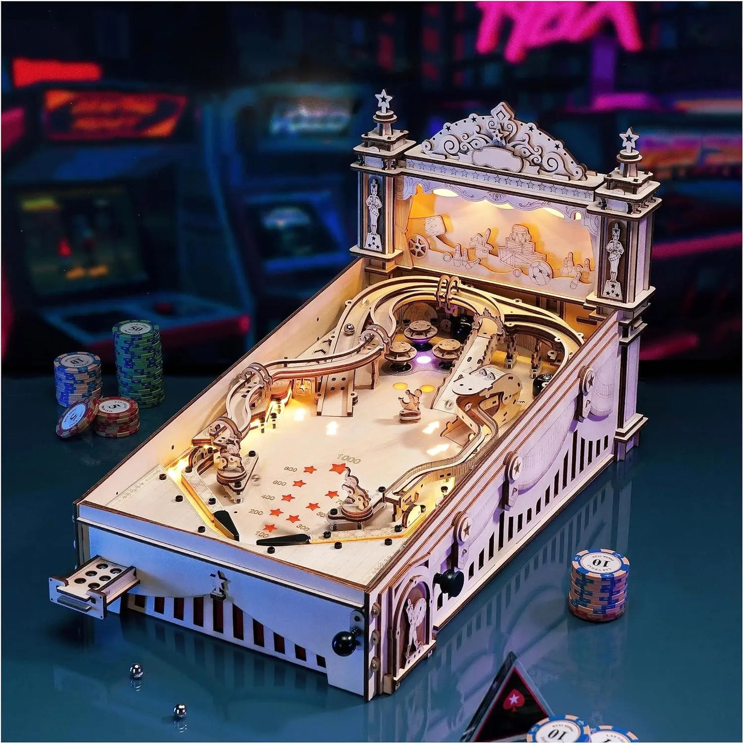 Robotime 3D Pinball Machine Puzzle For Adults 14+ Teens
