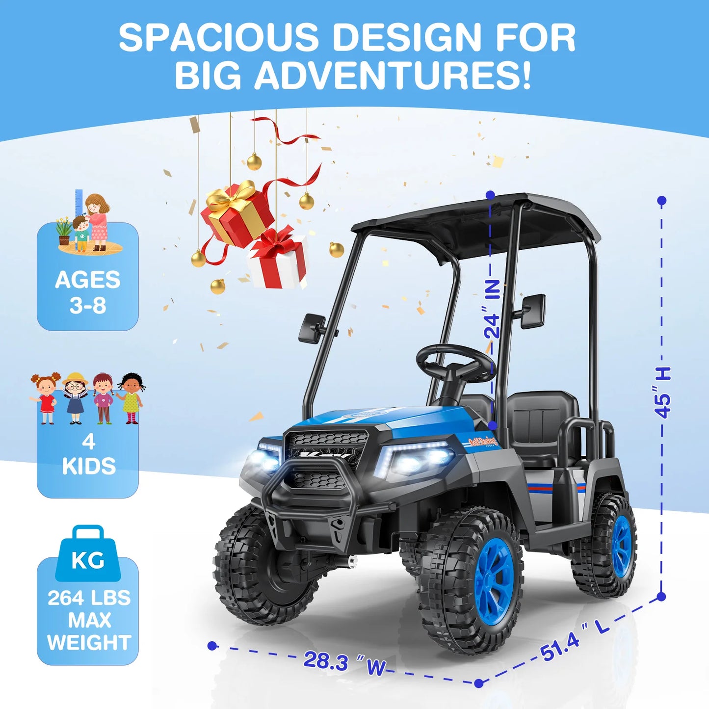 LIGIANT 24V 4 Seater Ride On Golf Cart With Remote