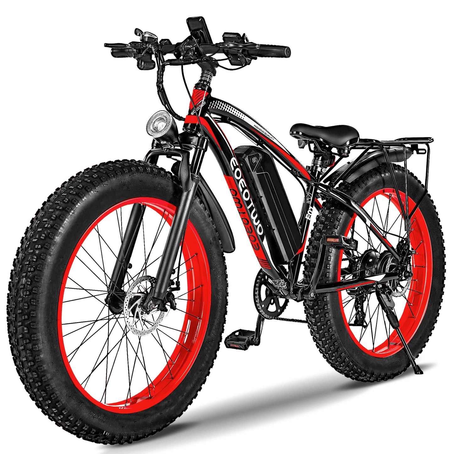 EOEOTWO E01 Electric Fat Tire Bike 60 Mile Range 34MPH