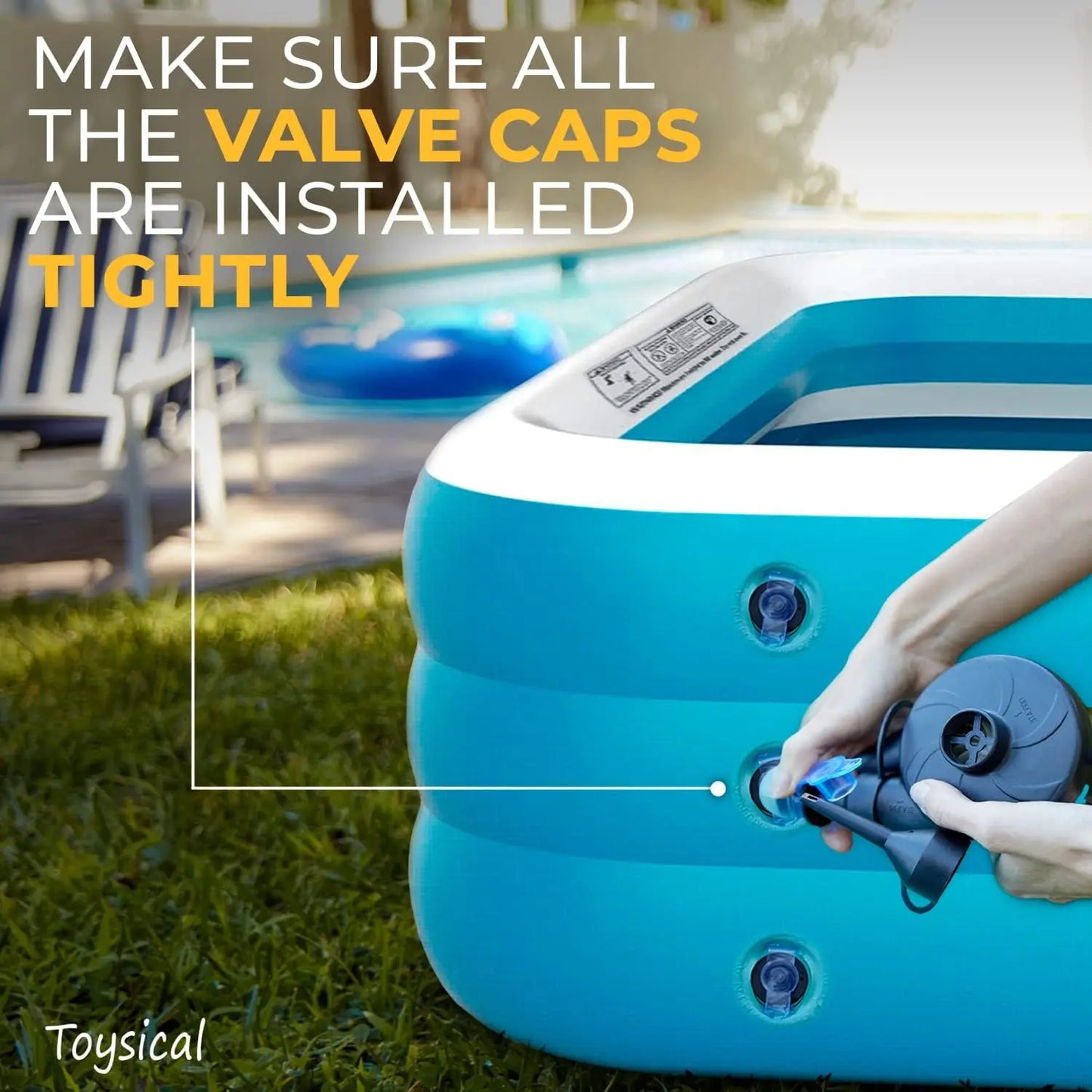 Inflatable Family Pool With Pump For Kids And Adults