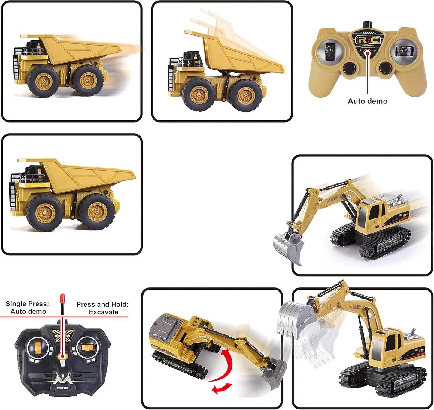 Joyfy Remote Control Construction Vehicle Set With Excavator And Truck
