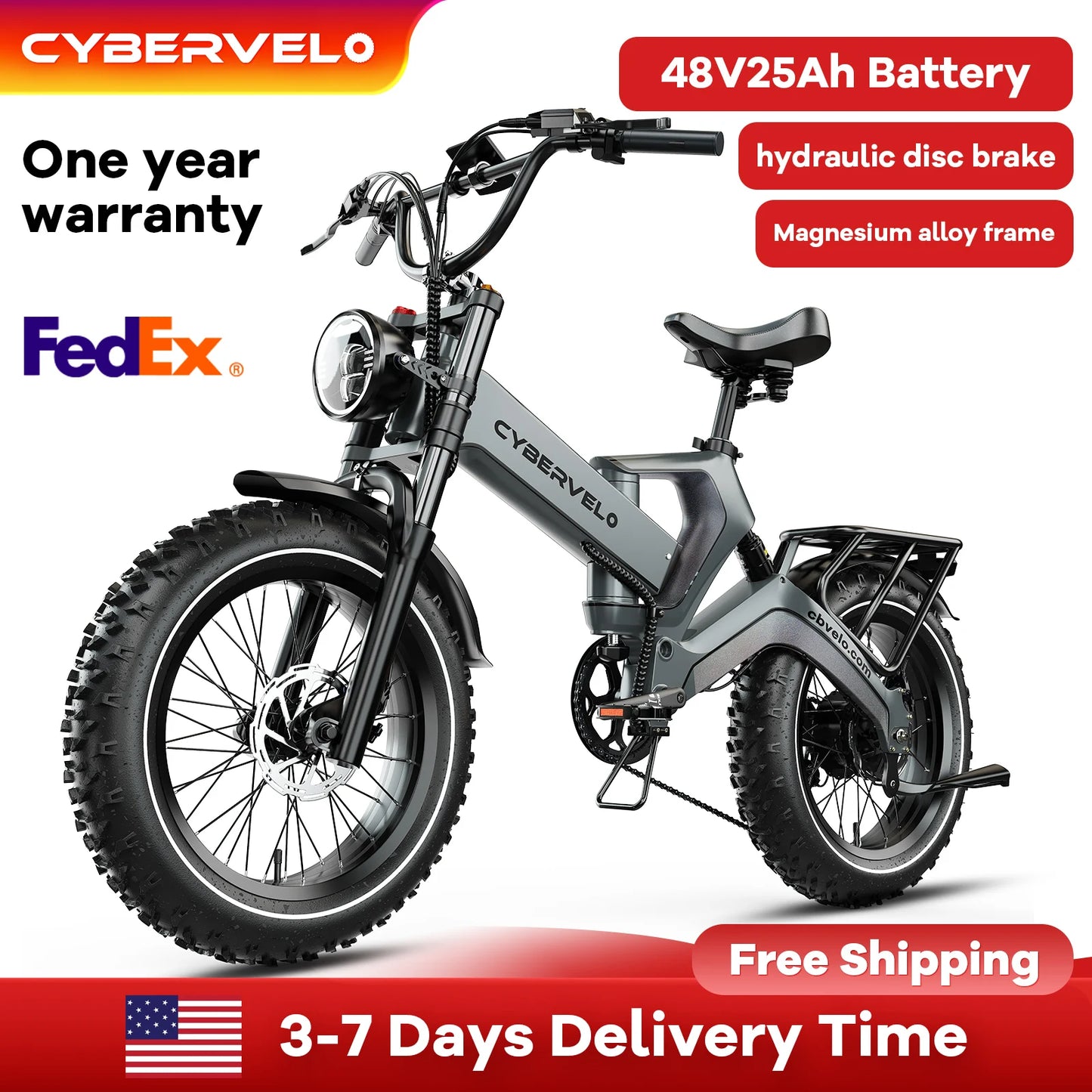 CYBERVELO Folding Electric Bike EK6 2000W 35 MPH 100 Miles