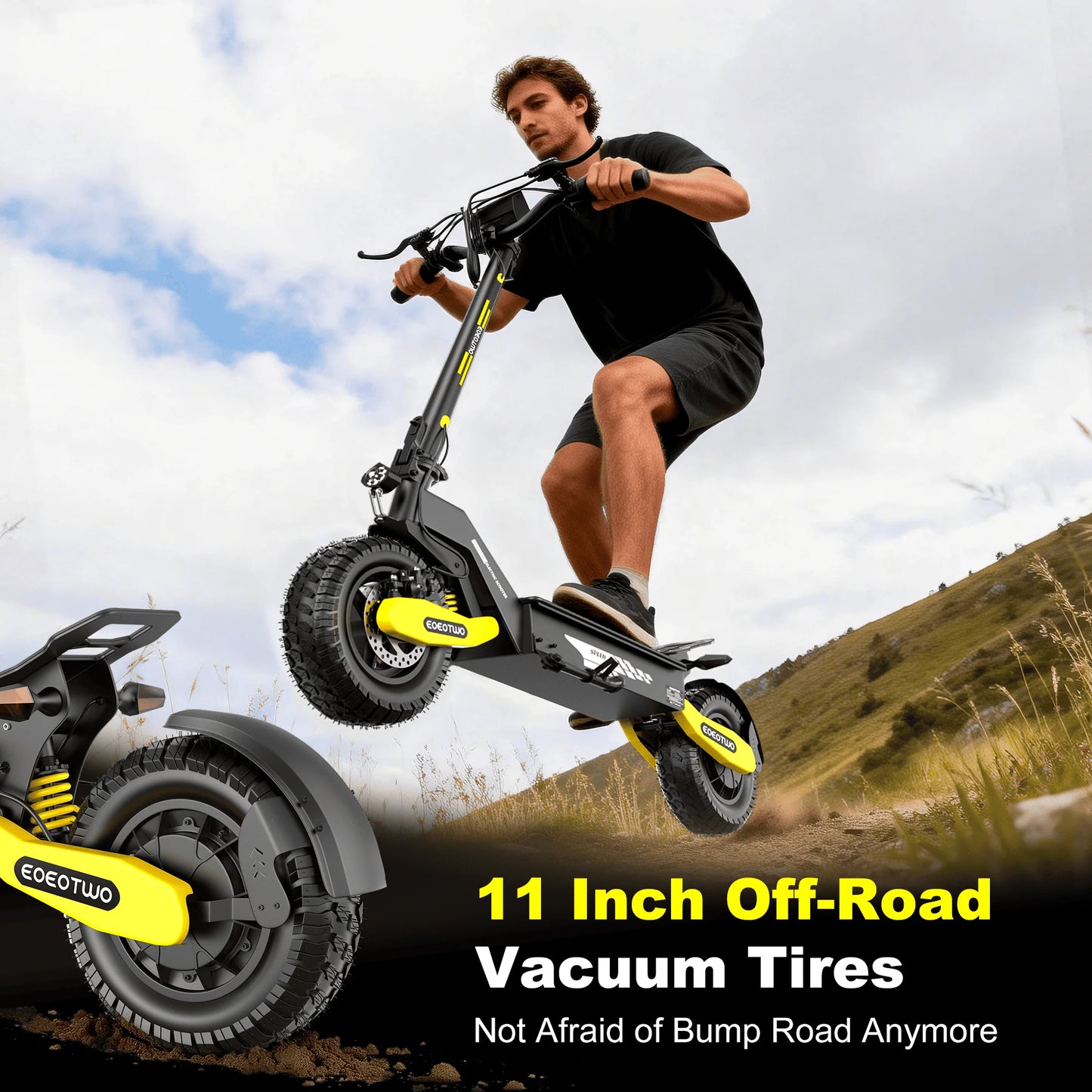 EOEOTWO 1200W Off Road Electric Scooter For Adults 30MPH