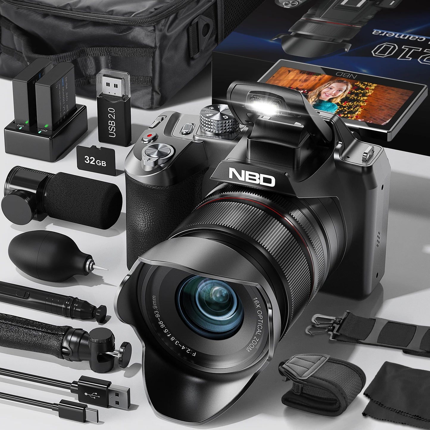 NBD 5K Digital Camera 64MP And 16x Optical Zoom WiFi