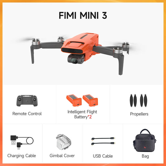 FIMI Mini ThreeAxis Drone FourK Night Video NineKm Gimbal