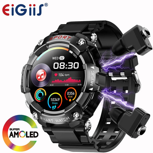LaNikar Smartwatch With AMOLED Display And In Ear Bluetooth Headset