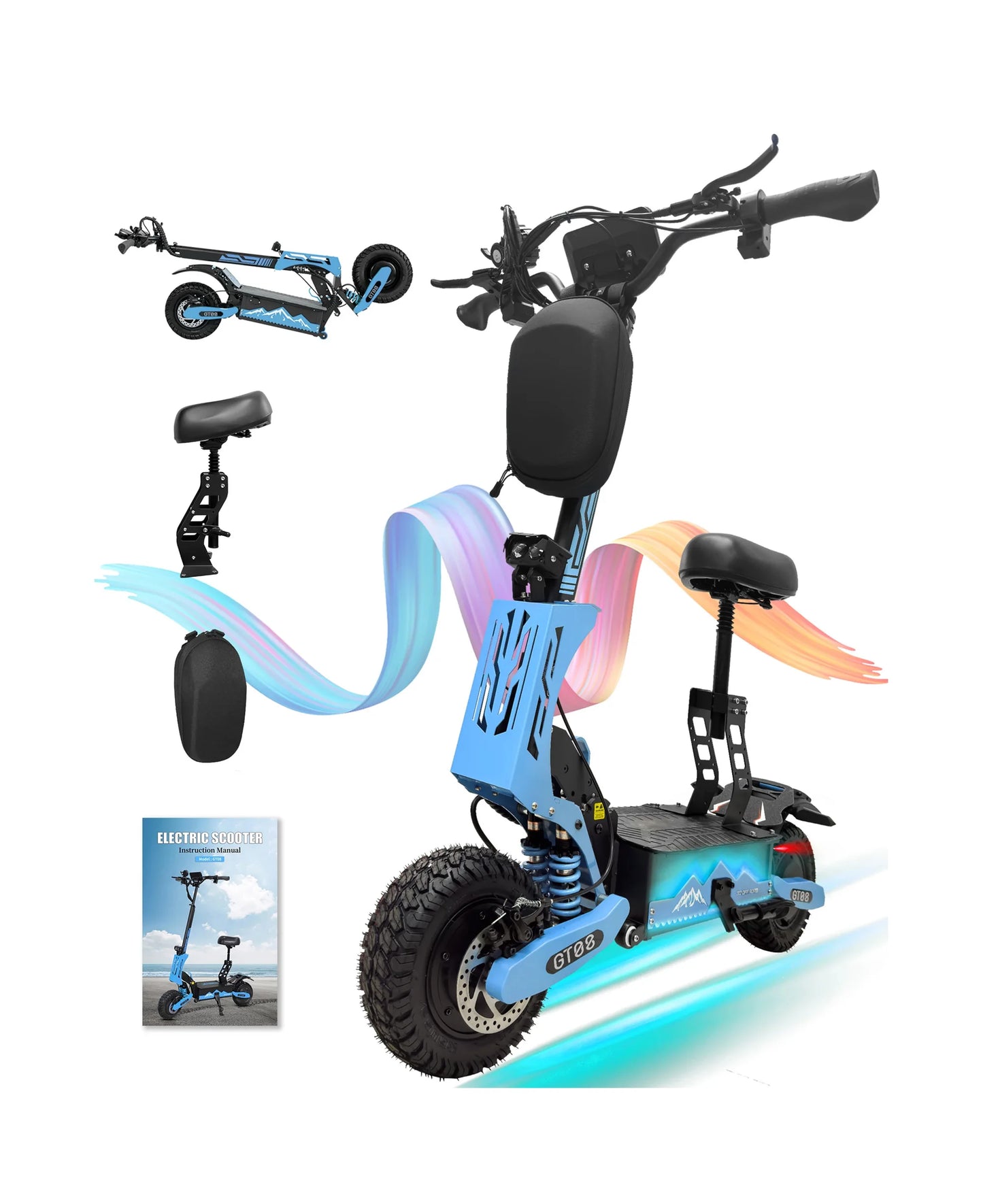 Hign-concerned GT08 5600W Dual Motor Electric Scooter 50MPH
