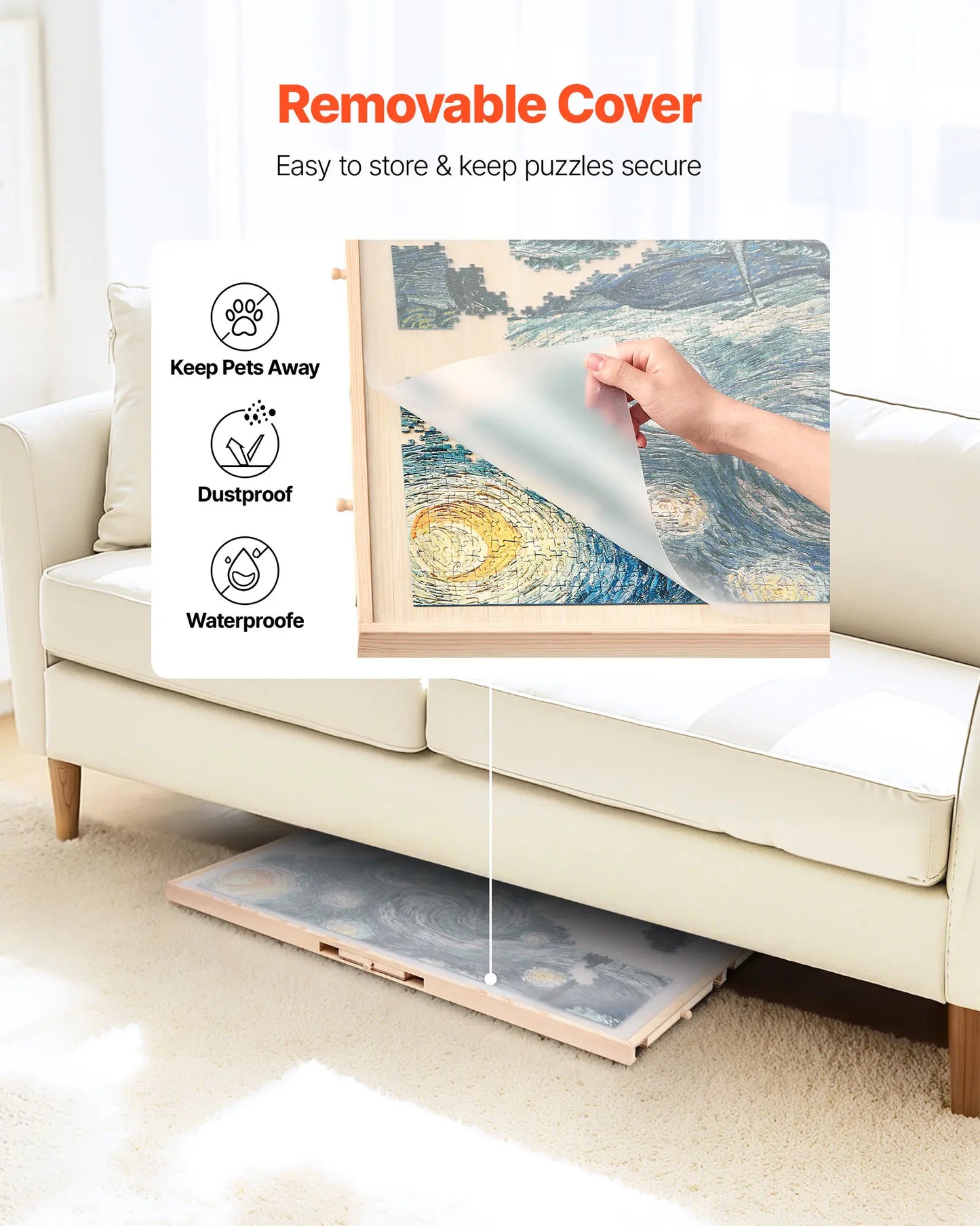 SucceBuy 1500 Piece Rotating Puzzle Board With Drawers And Cover