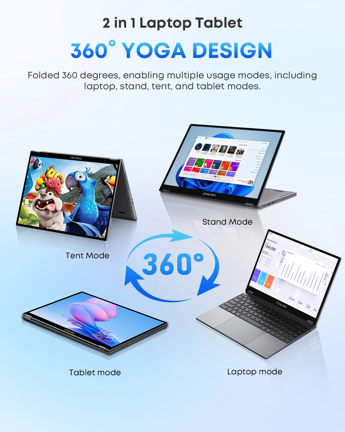 CHUWI FreeBook 2in1 Touch Screen Laptop 16GB RAM 512GB SSD