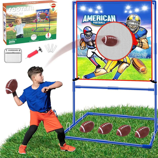 VATOS Football Toss Target Set With 4 Inflatable Footballs