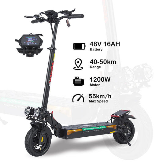 L12 Max 800W 48V Folding Electric Scooter Off Road Tires