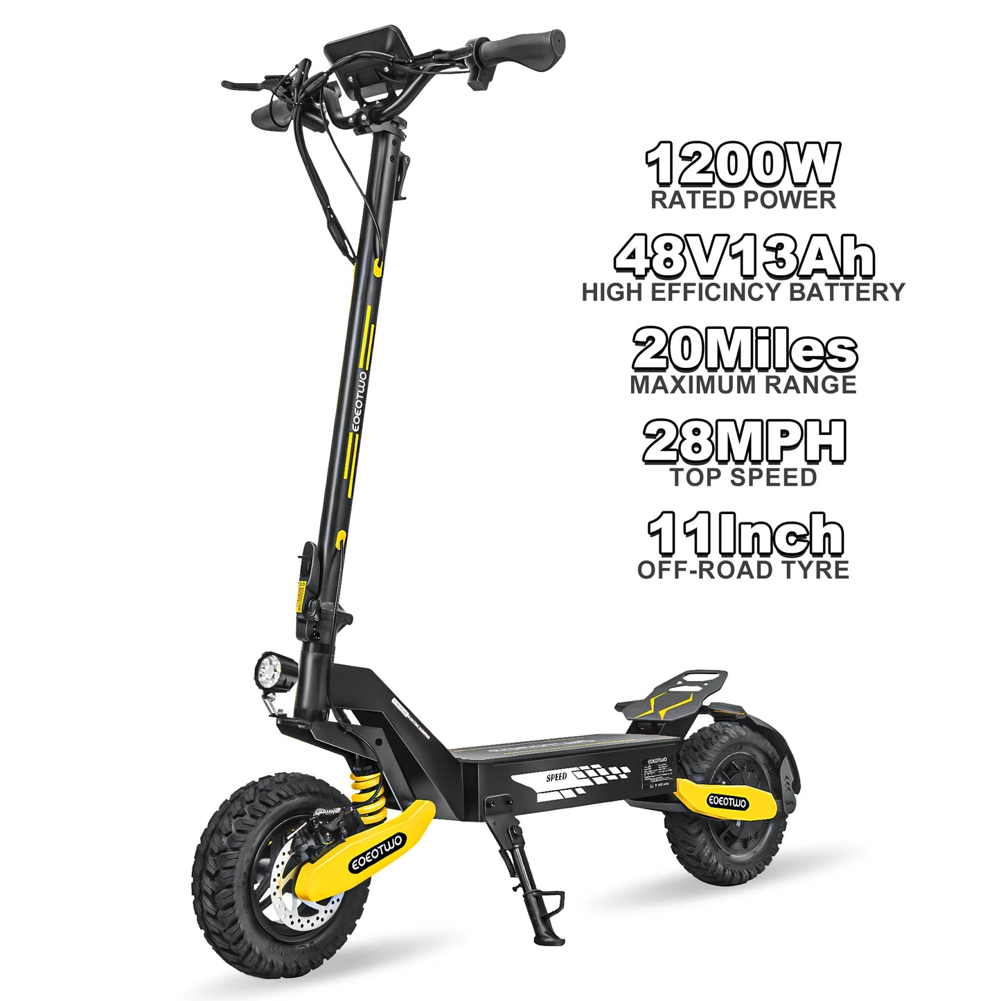 EOEOTWO 1200W Off Road Electric Scooter 48V Fast 30MPH