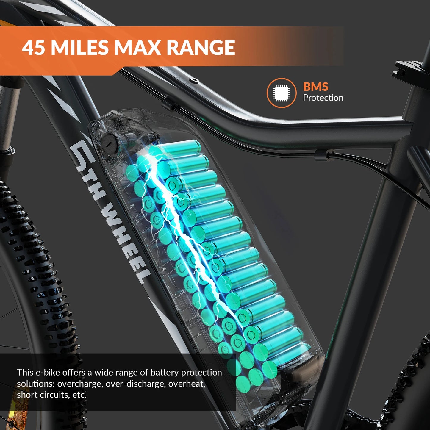 5TH WHEEL AB17 Electric Bike With 700W Peak Motor And LCD Display