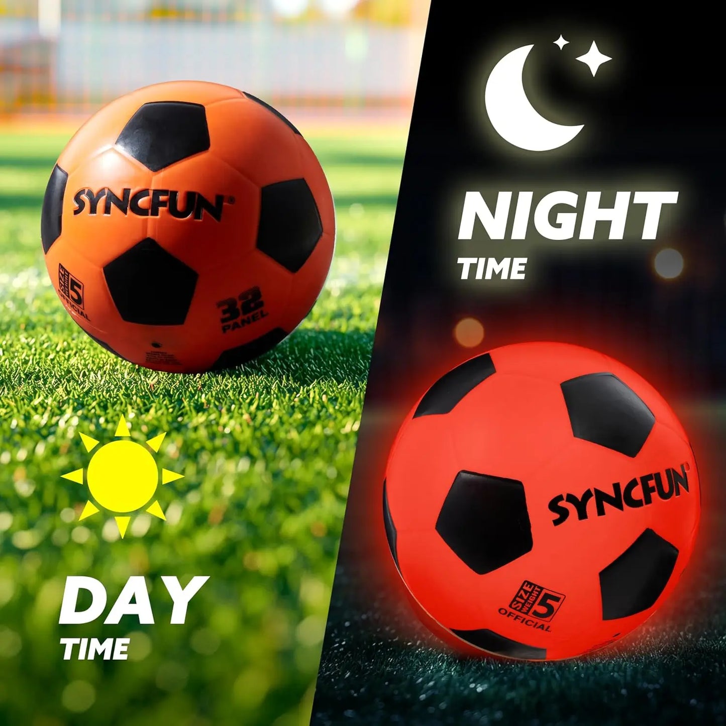 Joyfy Glow in the Dark Light Up Soccer Ball