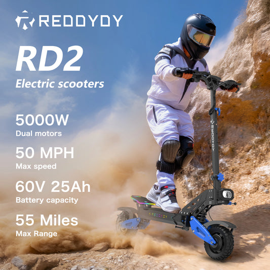 REDDYDY Electric Offroad Scooter Dual Motor 50 MPH 5000W