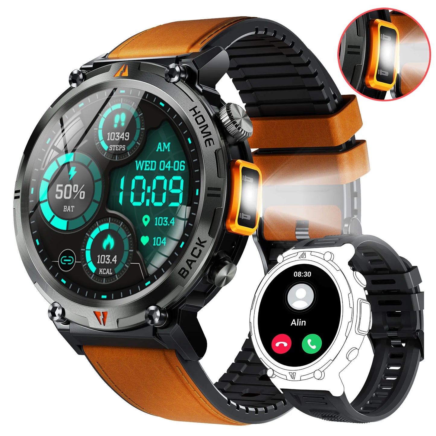 EIGIIS KE3 Bluetooth Smartwatch For Men With Heart Rate Monitor